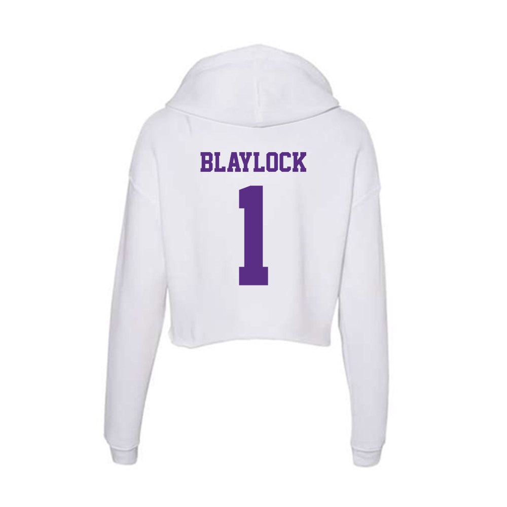 Furman - NCAA Football : Taylen Blaylock - Women's Crop Fleece Hoodie-1