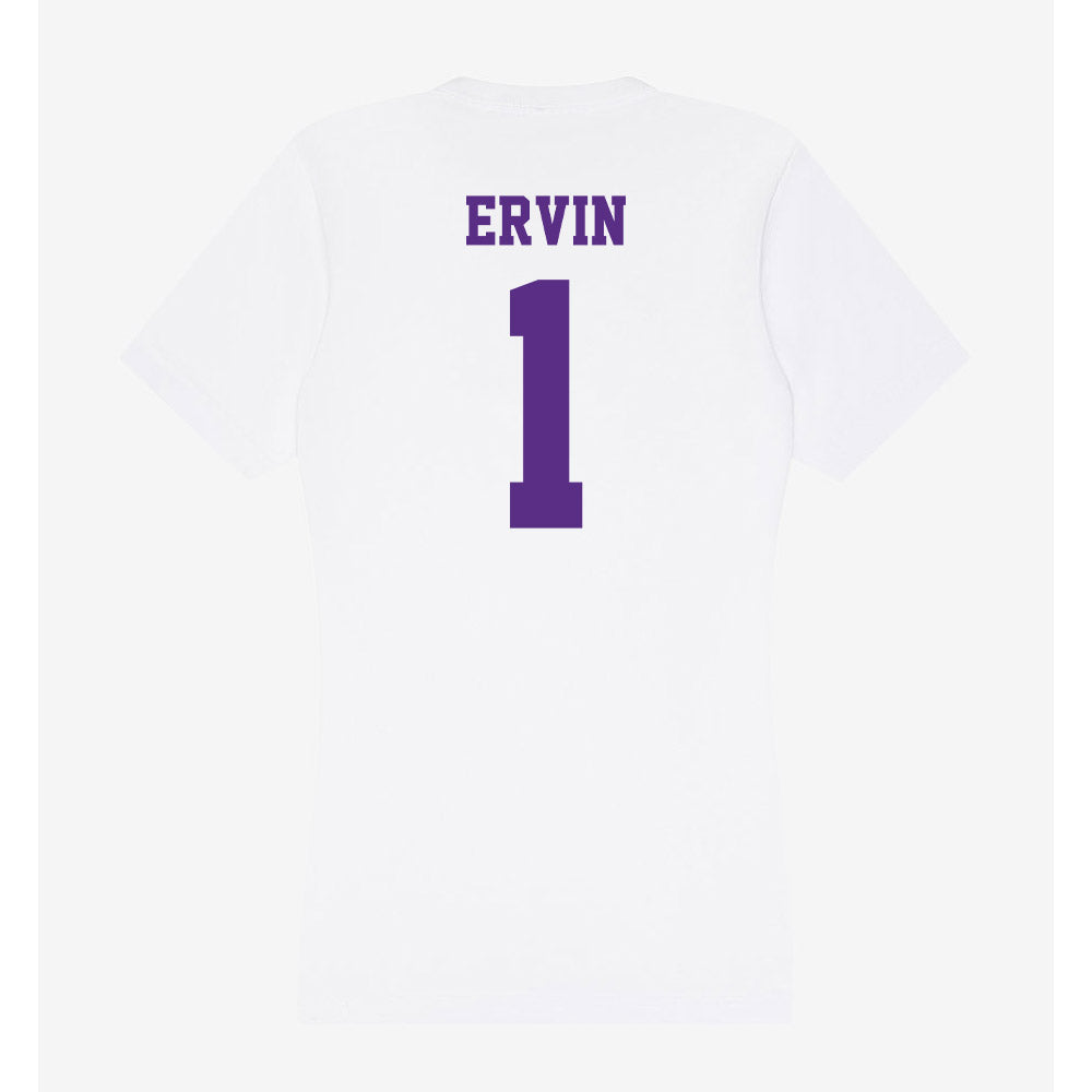 Furman - NCAA Women's Basketball : Alyssa Ervin - Women's V-Neck T-Shirt-1