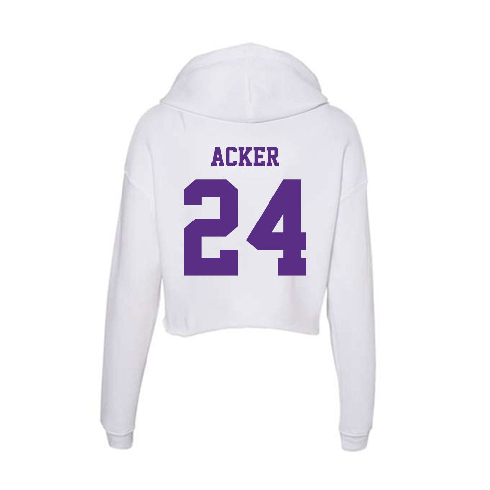 Furman - NCAA Women's Basketball : Jaelyn Acker - Women's Crop Fleece Hoodie-1