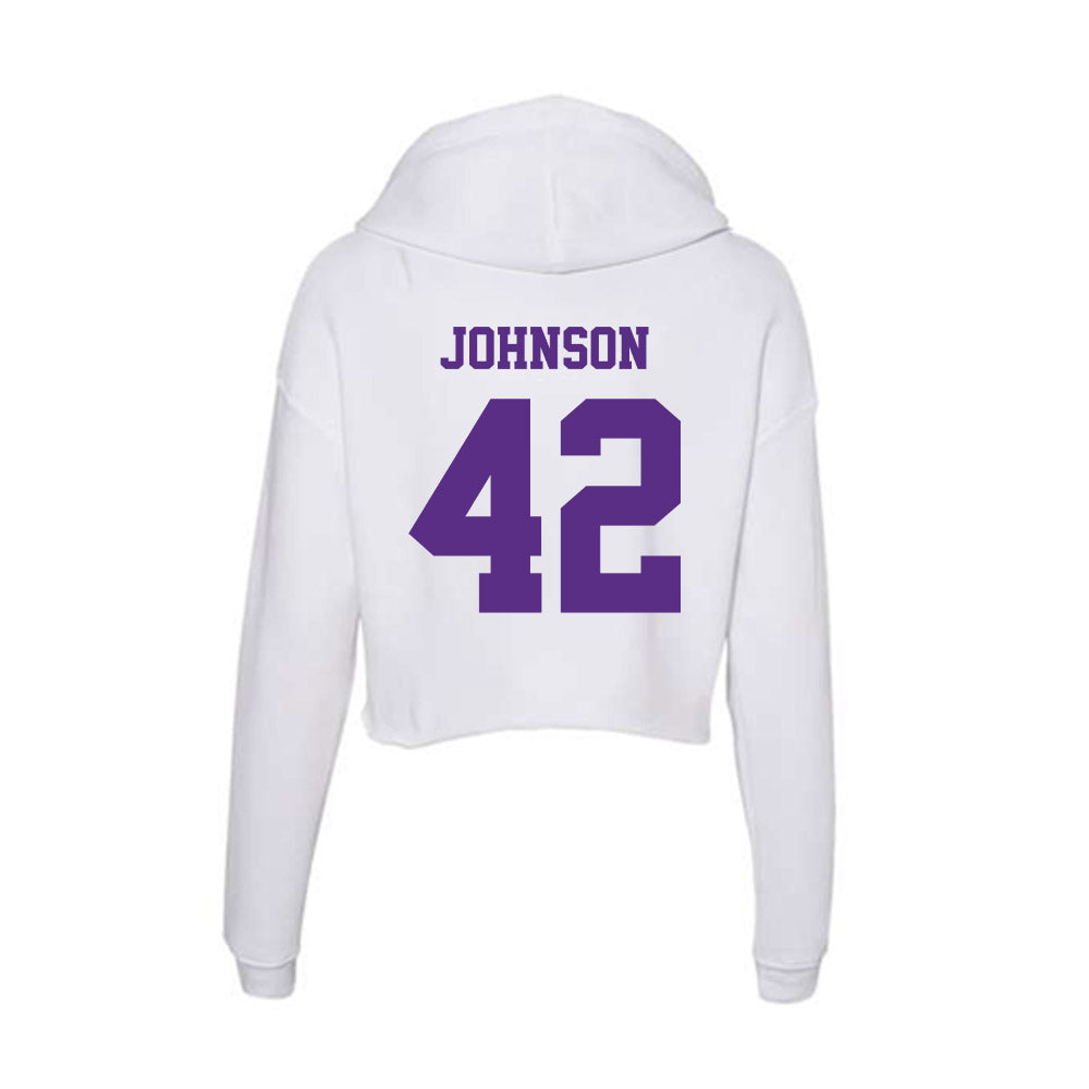 Furman - NCAA Women's Basketball : Kate Johnson - Women's Crop Fleece Hoodie-1