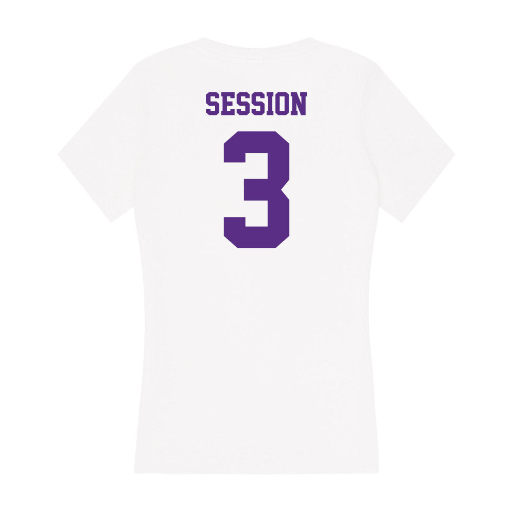 Furman - NCAA Women's Basketball : Jada Session - Women's V-Neck T-Shirt-1