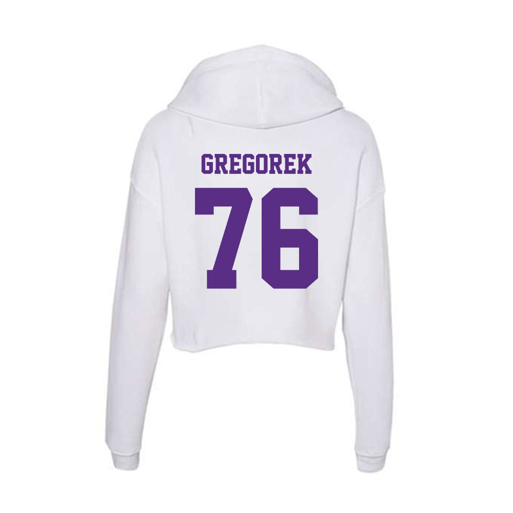 Furman - NCAA Football : Chase Gregorek - Women's Crop Fleece Hoodie-1