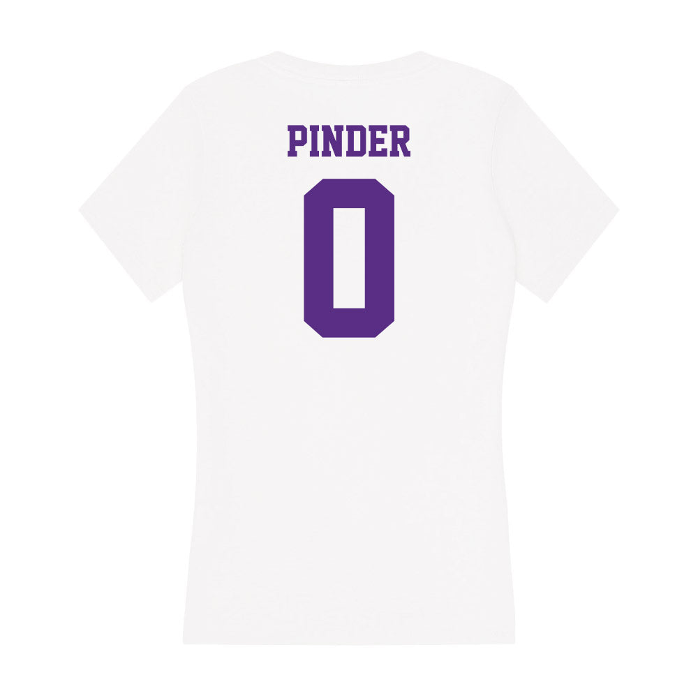 Furman - NCAA Women's Basketball : Jayda Pinder - Women's V-Neck T-Shirt-1