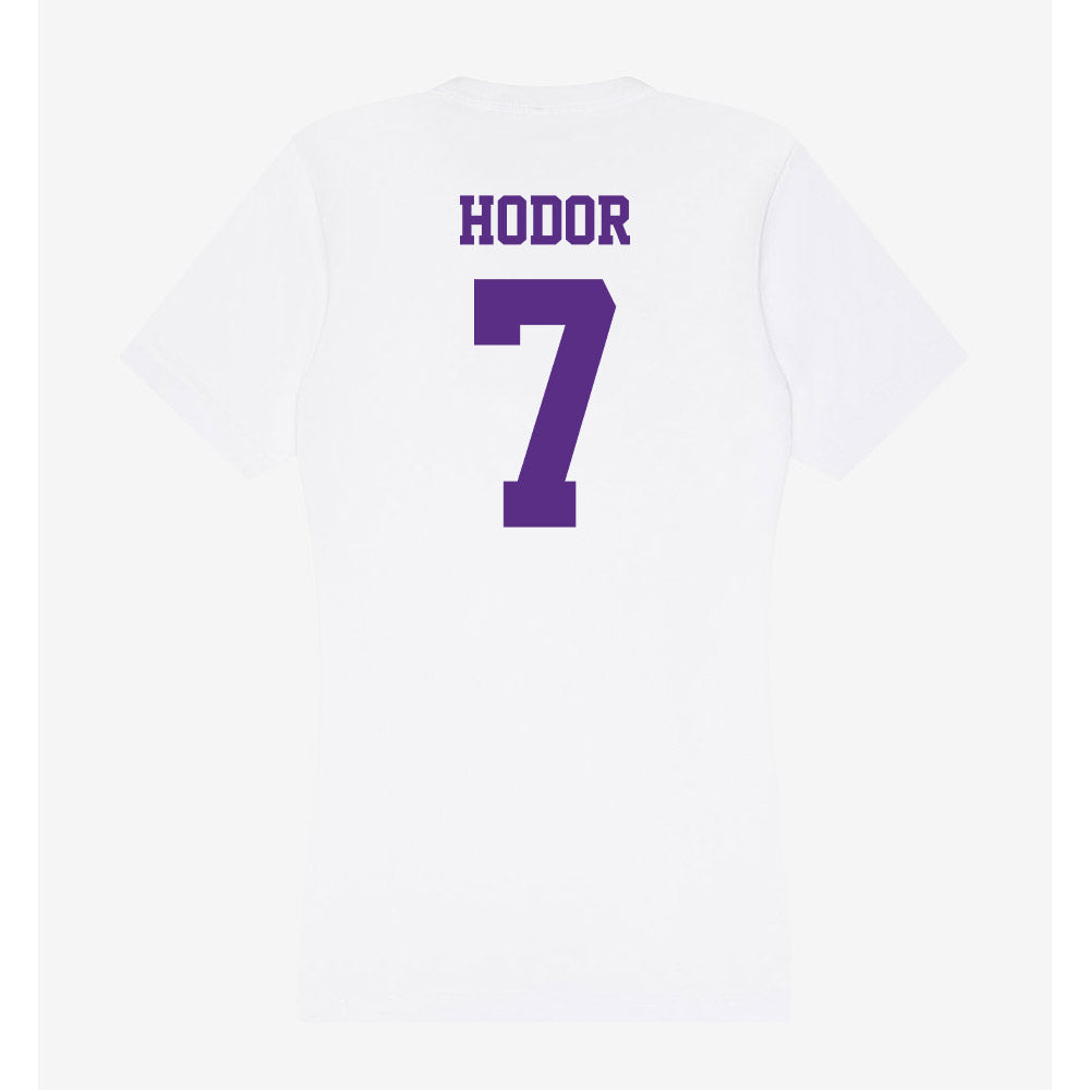 Furman - NCAA Women's Lacrosse : Marin Hodor - Women's V-Neck T-Shirt-1