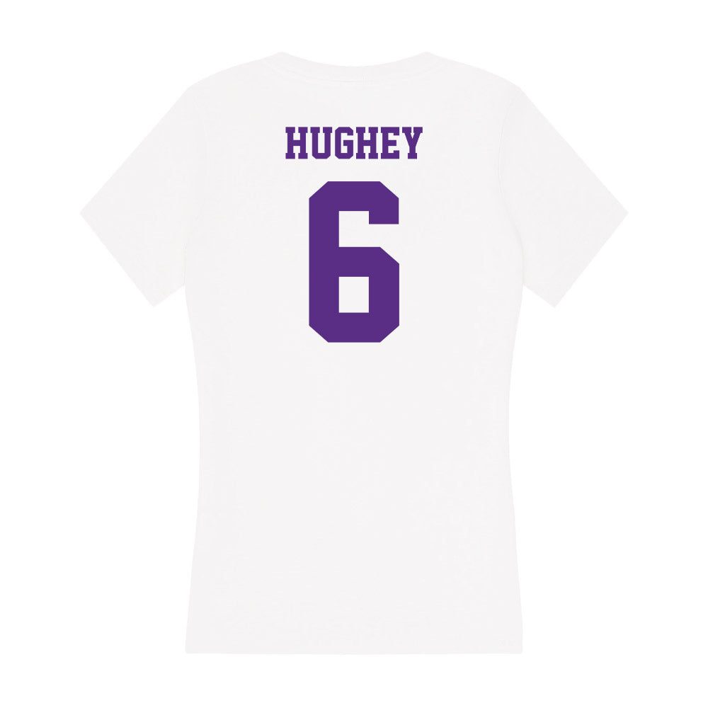 Furman - NCAA Men's Basketball : Tyrese Hughey - Women's V-Neck T-Shirt-1