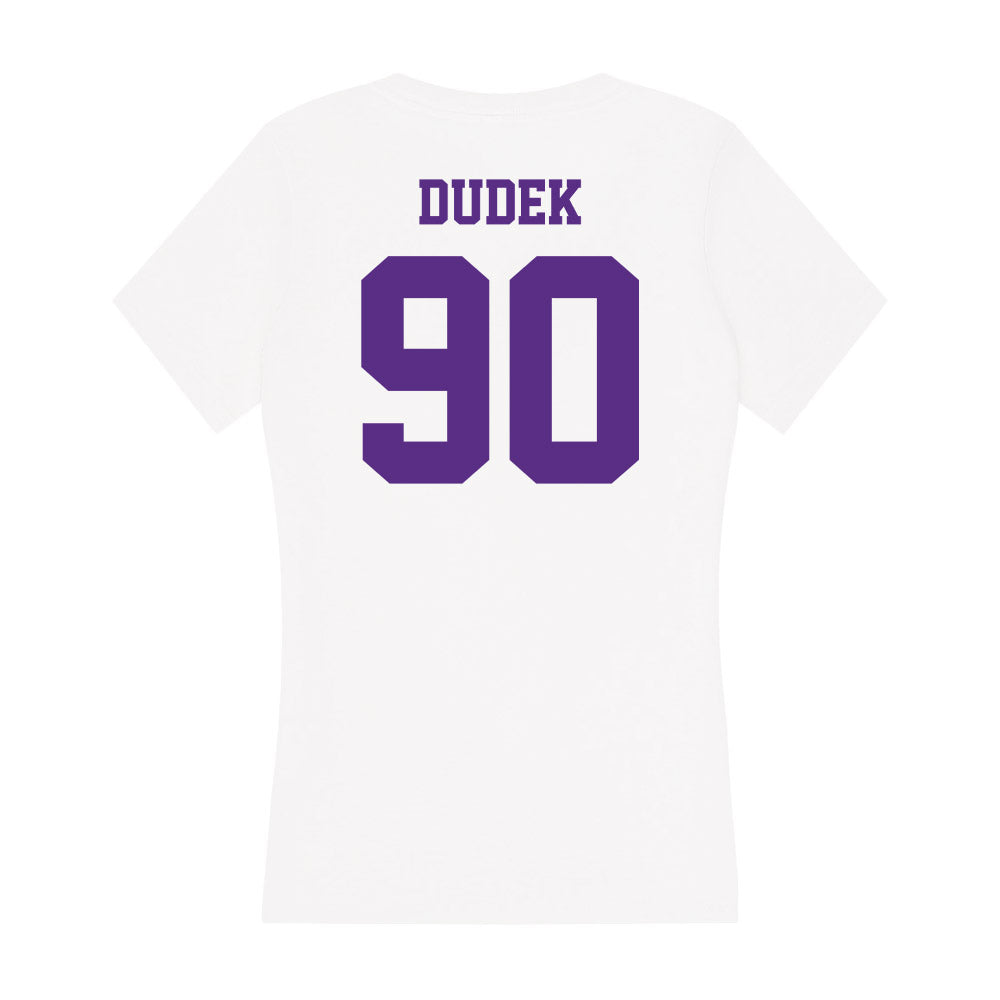 Furman - NCAA Football : Malakai Dudek - Women's V-Neck T-Shirt-1