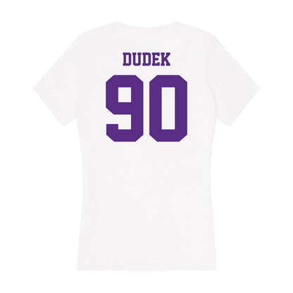 Furman - NCAA Football : Malakai Dudek - Women's V-Neck T-Shirt-1