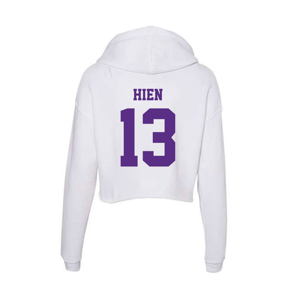 Furman - NCAA Men's Basketball : Garrett Hien - Women's Crop Fleece Hoodie-1