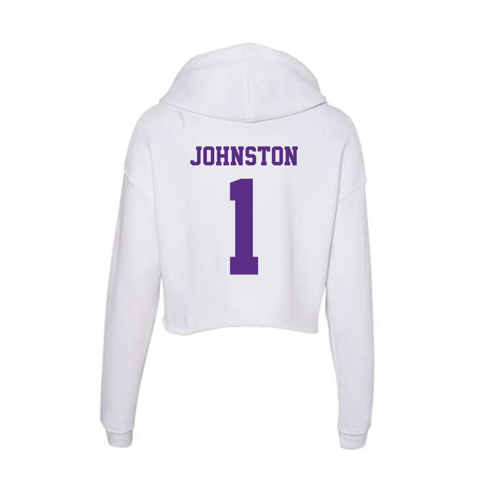 Furman - NCAA Men's Basketball : Charles Johnston - Women's Crop Fleece Hoodie-1