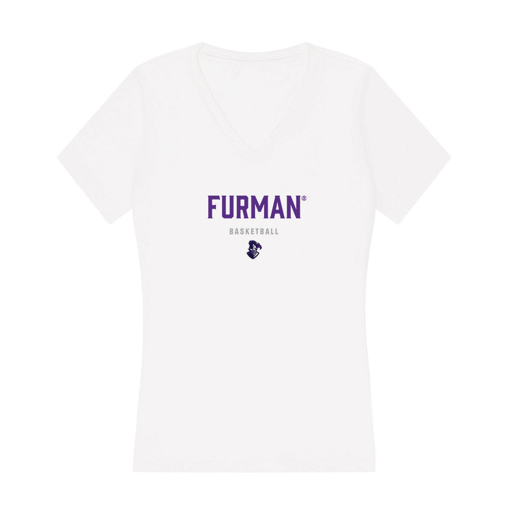 Furman - NCAA Men's Basketball : Davis Molnar - Women's V-Neck T-Shirt-0