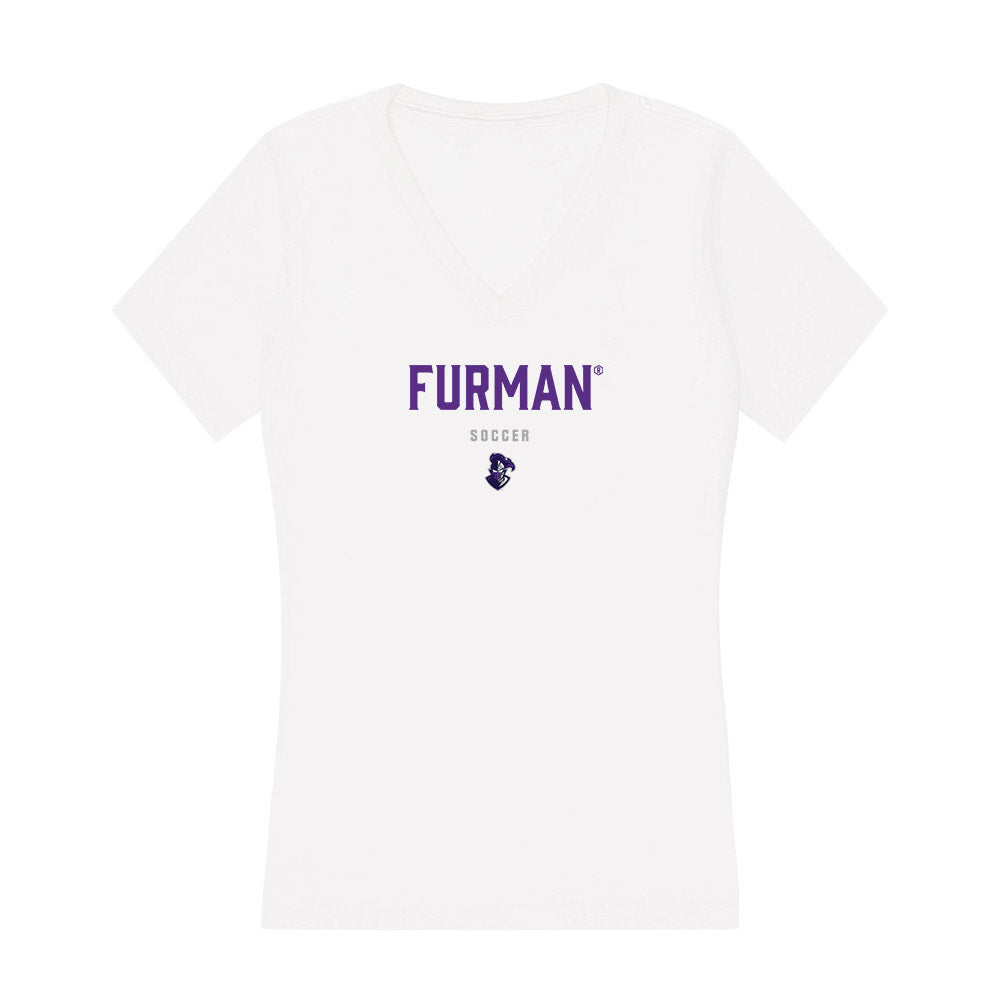 Furman - NCAA Men's Soccer : Trip Campbell - Women's V-Neck T-Shirt-0