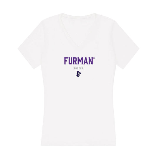 Furman - NCAA Men's Soccer : Gabe Cox - Women's V-Neck T-Shirt-0
