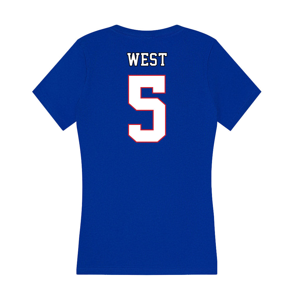 DePaul - NCAA Women's Basketball : Alayna West - Women's V-Neck T-Shirt-1