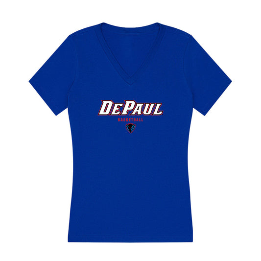 DePaul - NCAA Men's Basketball : Jacob Meyer - Women's V-Neck T-Shirt-0