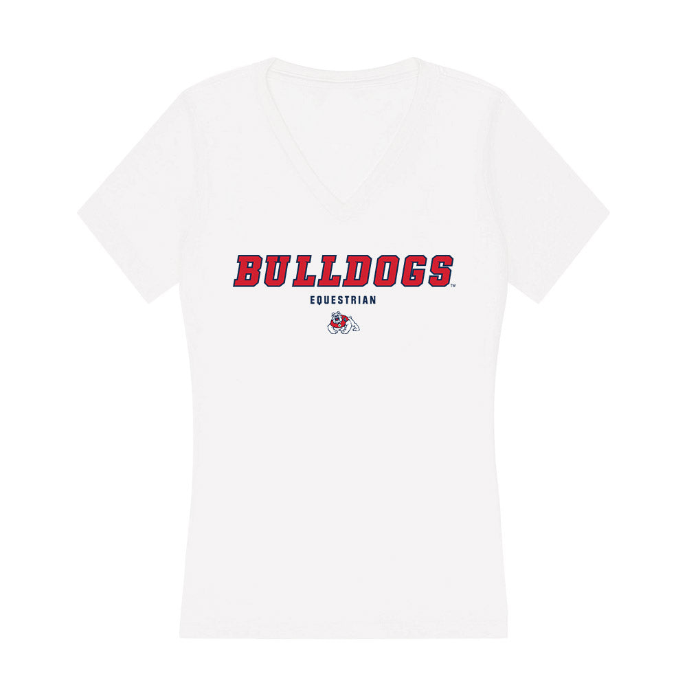 Fresno State - NCAA Equestrian : Maya Douglas - Women's V-Neck T-Shirt-0