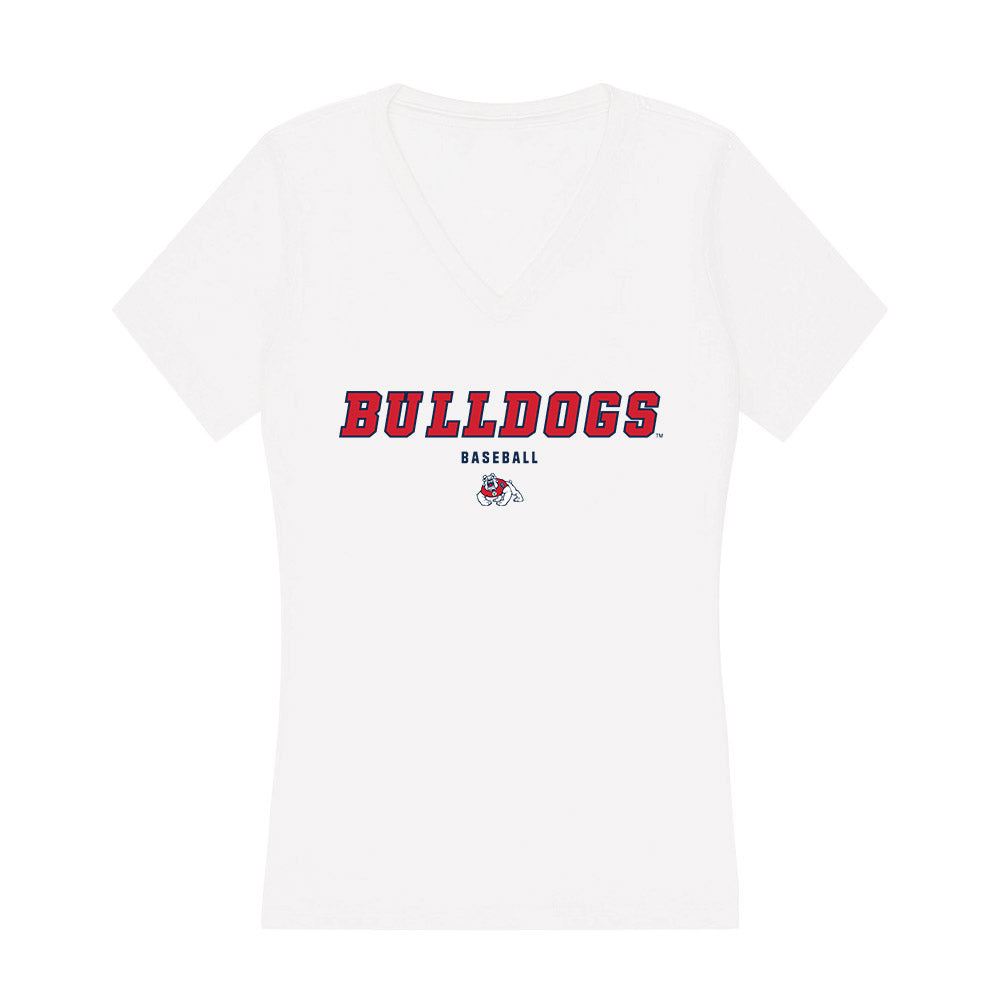 Fresno State - NCAA Baseball : Cam Schneider - Women's V-Neck T-Shirt-0