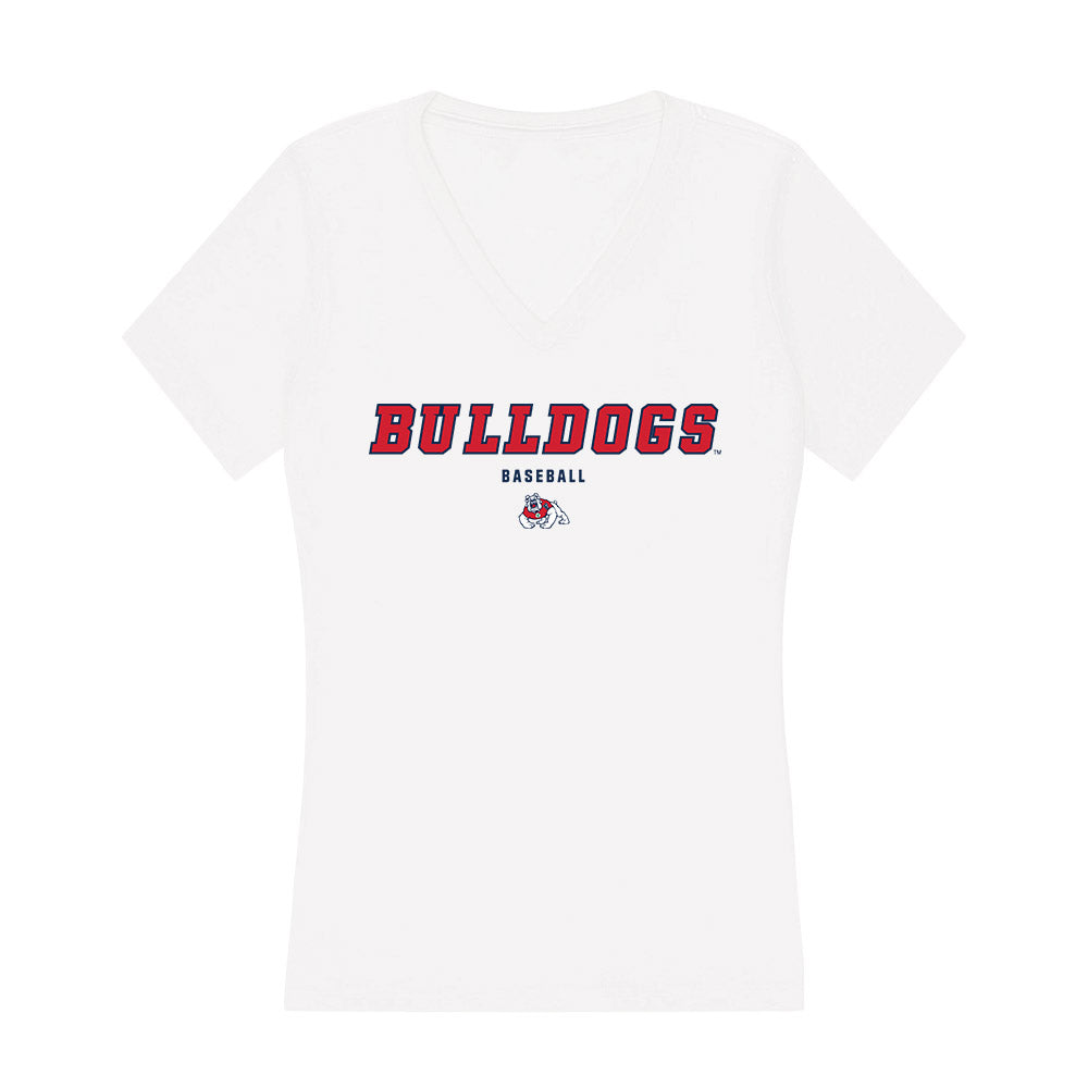 Fresno State - NCAA Baseball : Douglas Crystal - Women's V-Neck T-Shirt-0
