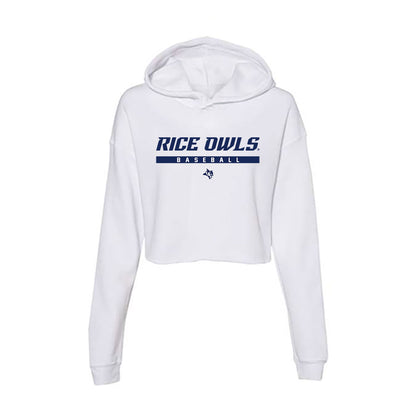 Rice - NCAA Baseball : Colin Robson - Women's Crop Fleece Hoodie-0