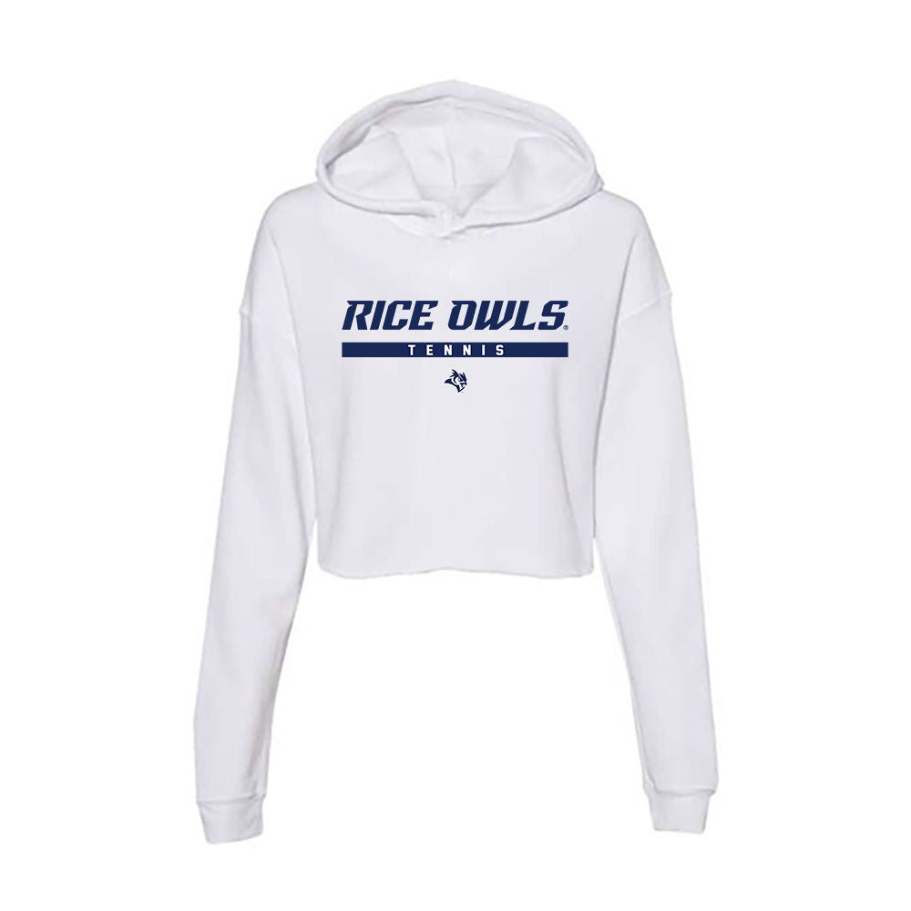 Rice - NCAA Men's Tennis : Eduardo Morais - Women's Crop Fleece Hoodie-0