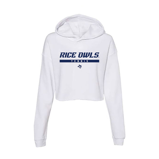 Rice - NCAA Men's Tennis : Eduardo Morais - Women's Crop Fleece Hoodie-0