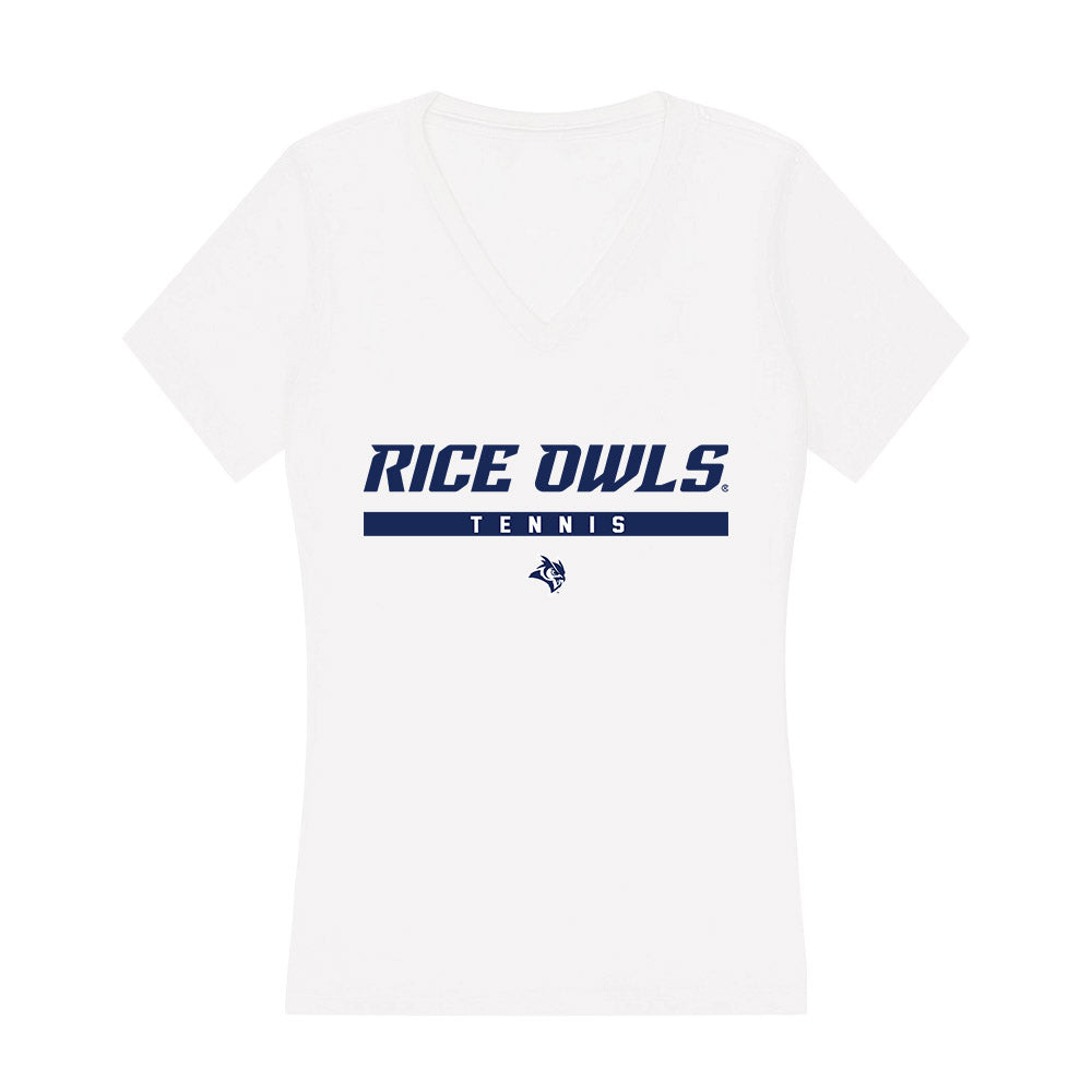 Rice - NCAA Men's Tennis : Eduardo Morais - Women's V-Neck T-Shirt-0