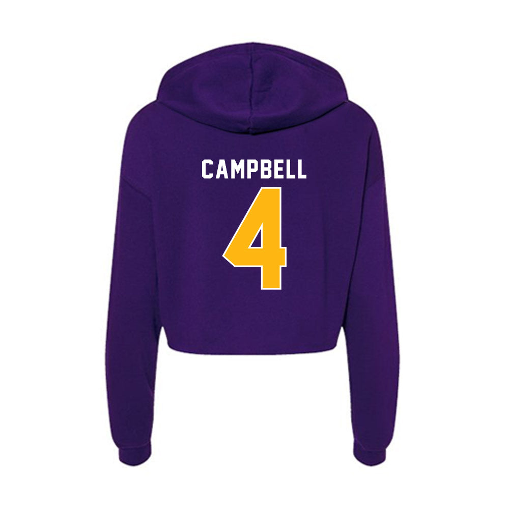 Northern Iowa - NCAA Men's Basketball : Trey Campbell - Women's Crop Fleece Hoodie-1