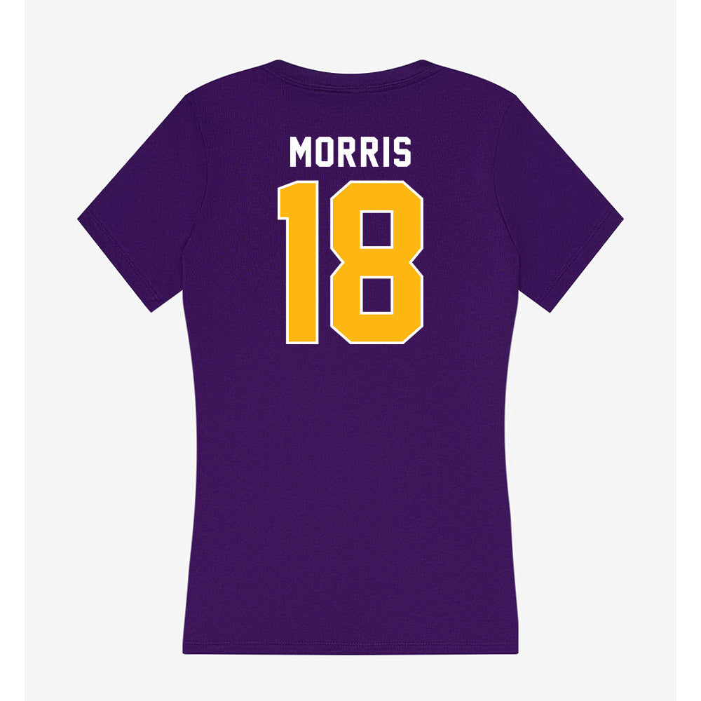 Northern Iowa - NCAA Football : Quincy Morris - Women's V-Neck T-Shirt-1