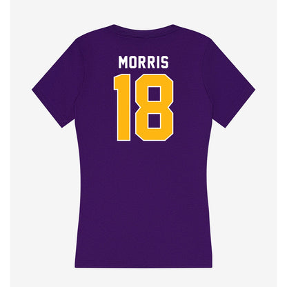 Northern Iowa - NCAA Football : Quincy Morris - Women's V-Neck T-Shirt-1