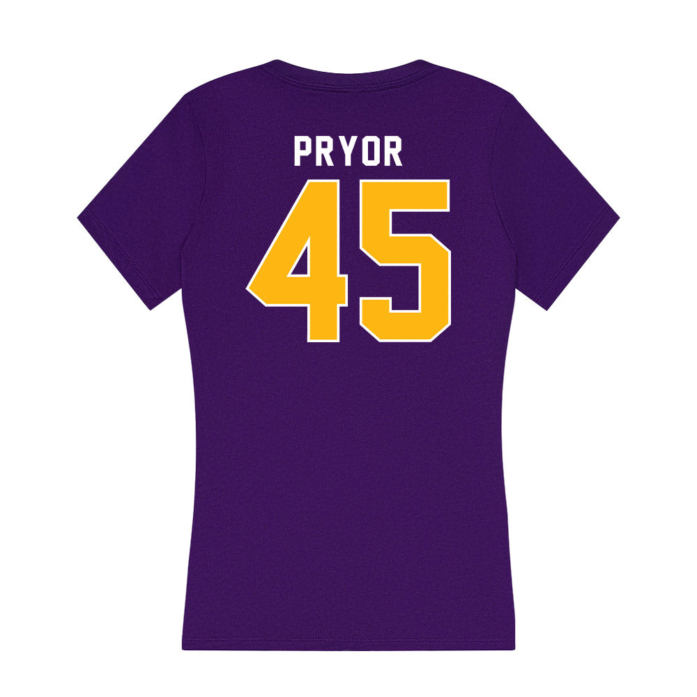 Northern Iowa - NCAA Football : Layne Pryor - Women's V-Neck T-Shirt-1