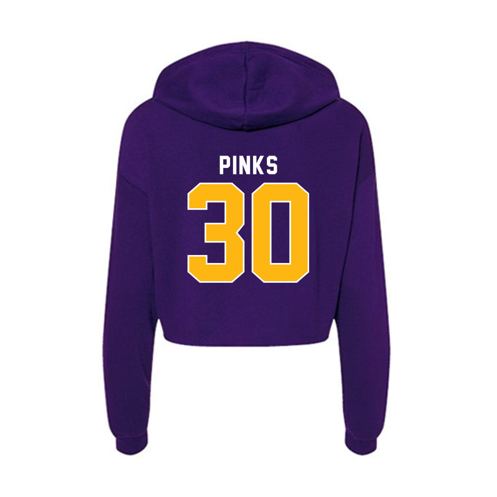 Northern Iowa - NCAA Football : Isaiah Pinks - Women's Crop Fleece Hoodie-1
