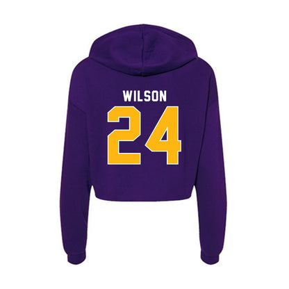 Northern Iowa - NCAA Men's Basketball : Jalen Wilson - Women's Crop Fleece Hoodie-1