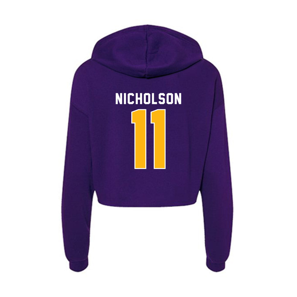 Northern Iowa - NCAA Women's Basketball : Mya Nicholson - Women's Crop Fleece Hoodie-1