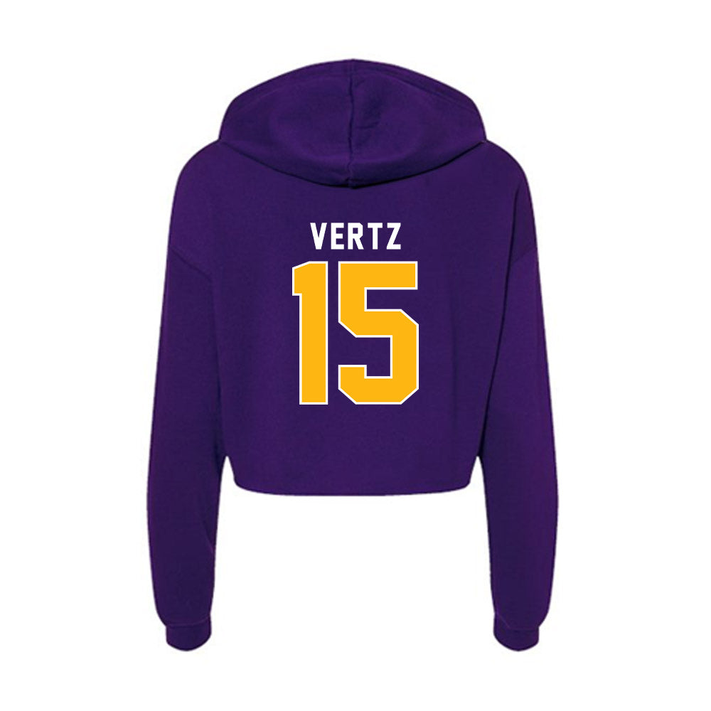 Northern Iowa - NCAA Softball : Morgan Vertz - Women's Crop Fleece Hoodie-1