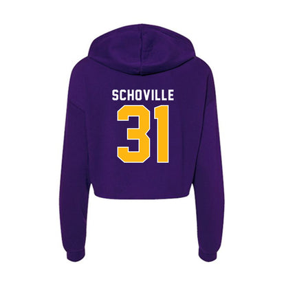 Northern Iowa - NCAA Football : Ethan Schoville - Women's Crop Fleece Hoodie-1