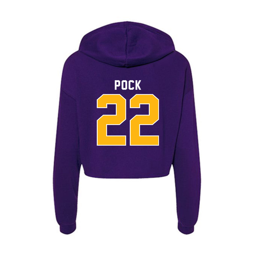 Northern Iowa - NCAA Men's Basketball : Kyle Pock - Women's Crop Fleece Hoodie-1