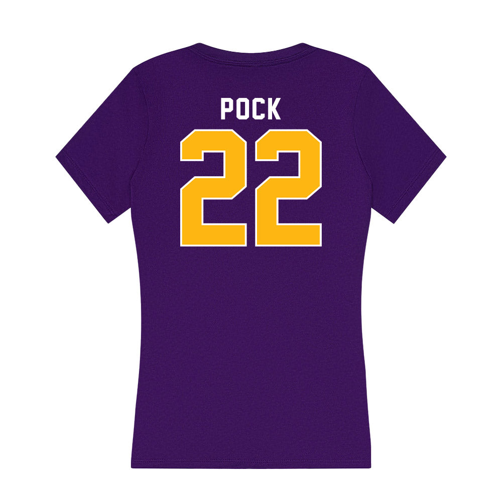 Northern Iowa - NCAA Men's Basketball : Kyle Pock - Women's V-Neck T-Shirt-1