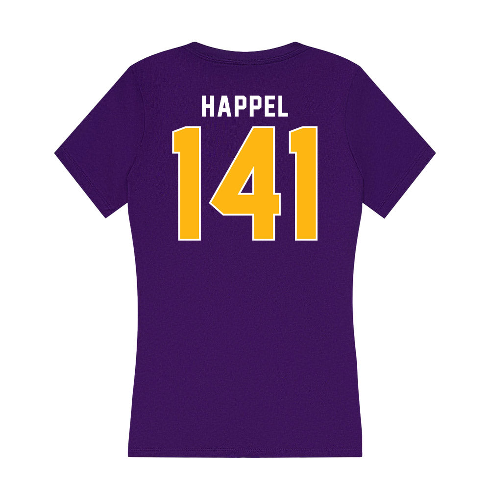 Northern Iowa - NCAA Wrestling : Cael Happel - Women's V-Neck T-Shirt-1