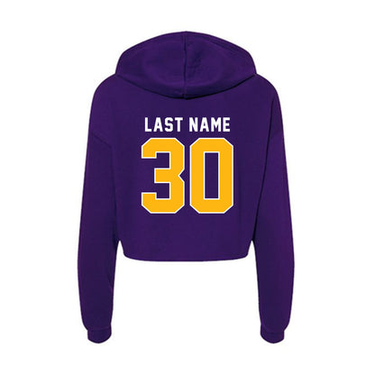 Northern Iowa - NCAA Men's Basketball : Hunter Jacobson - Women's Crop Fleece Hoodie-1