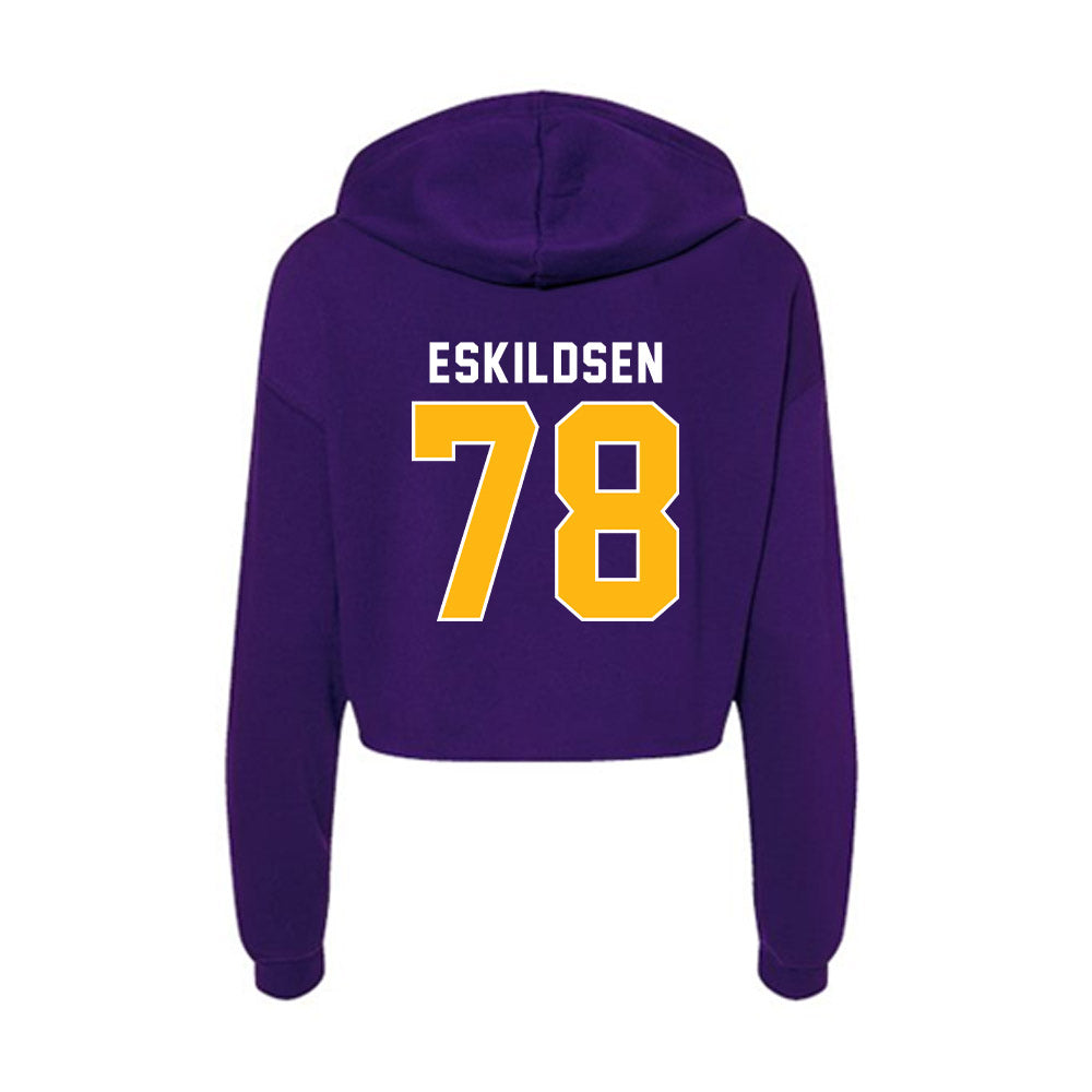 Northern Iowa - NCAA Football : Colby Eskildsen - Women's Crop Fleece Hoodie-1