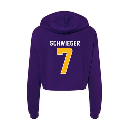 Northern Iowa - NCAA Men's Basketball : Ben Schwieger - Women's Crop Fleece Hoodie-1