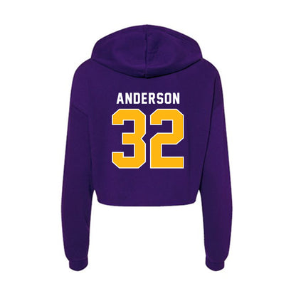 Northern Iowa - NCAA Men's Basketball : Tytan Anderson - Women's Crop Fleece Hoodie-1