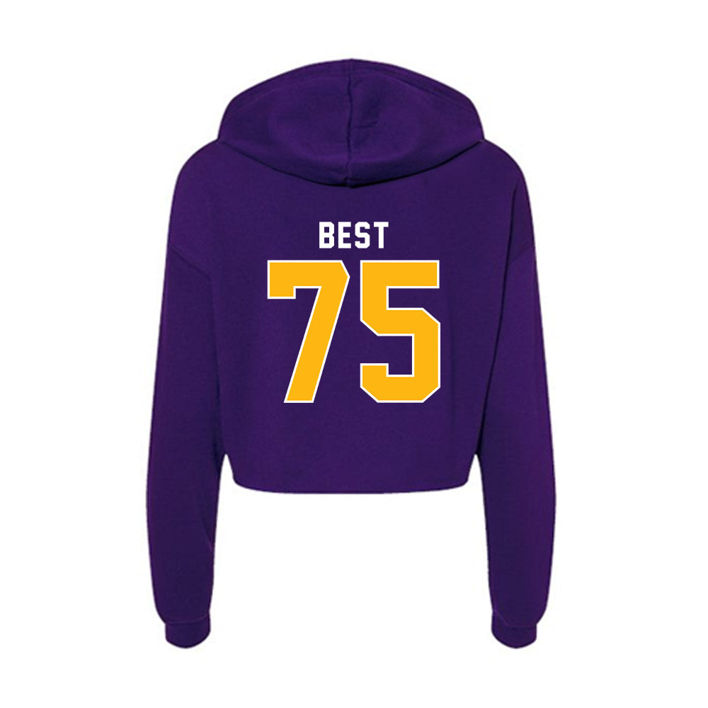 Northern Iowa - NCAA Football : Connor Best - Women's Crop Fleece Hoodie-1