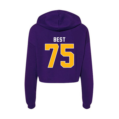 Northern Iowa - NCAA Football : Connor Best - Women's Crop Fleece Hoodie-1