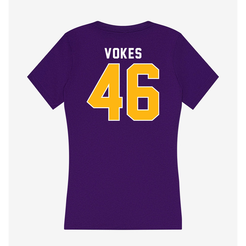 Northern Iowa - NCAA Football : Tiernan Vokes - Women's V-Neck T-Shirt-1