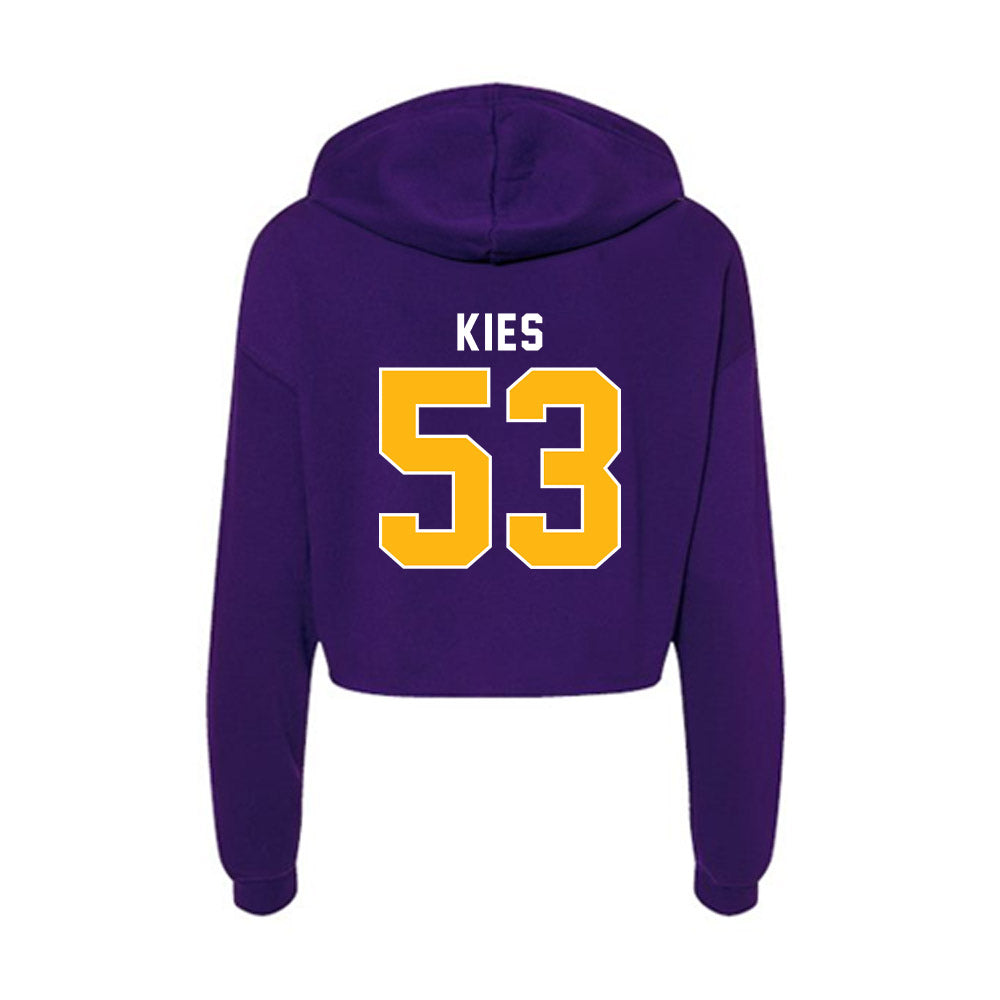 Northern Iowa - NCAA Football : Jarrett Kies - Women's Crop Fleece Hoodie-1