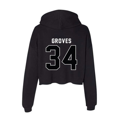 UNC Asheville - NCAA Baseball : Michael Groves - Women's Crop Fleece Hoodie-1