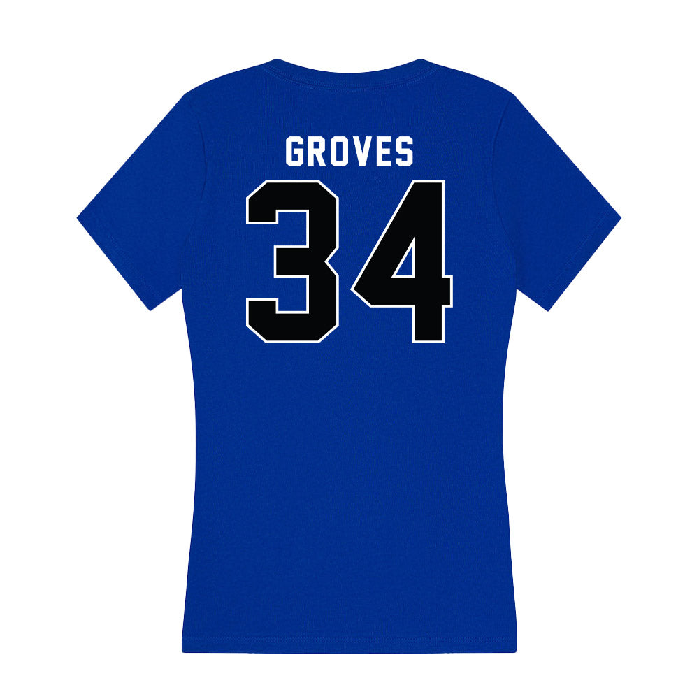 UNC Asheville - NCAA Baseball : Michael Groves - Women's V-Neck T-Shirt-1