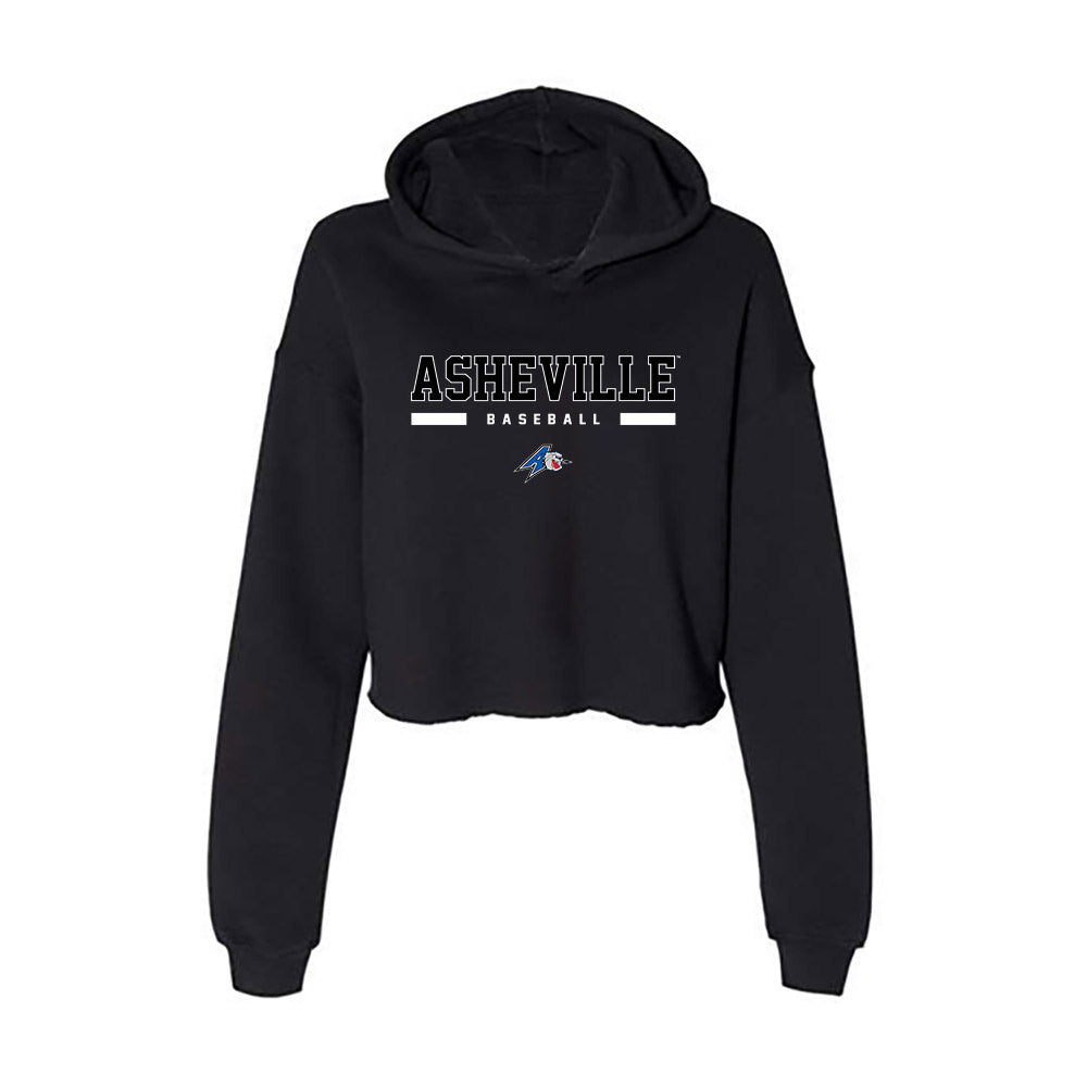 UNC Asheville - NCAA Baseball : Michael Groves - Women's Crop Fleece Hoodie-0