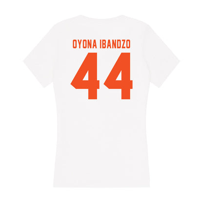 UTRGV - NCAA Men's Basketball : David Oyona Ibandzo - Women's V-Neck T-Shirt-1