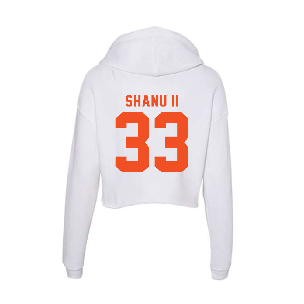 UTRGV - NCAA Men's Basketball : John Shanu II - Women's Crop Fleece Hoodie-1